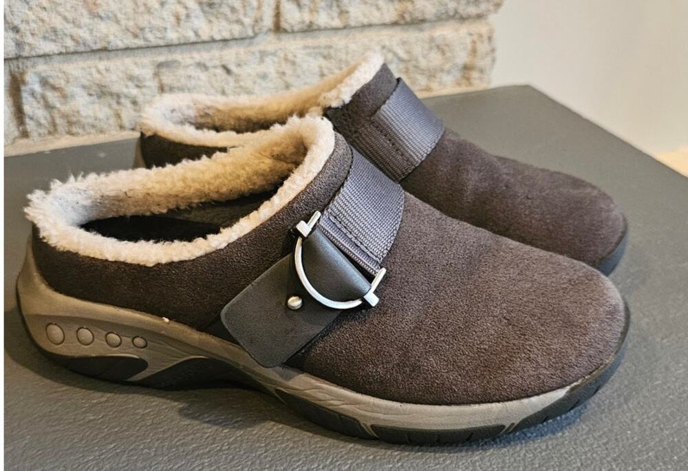 Easy Spirit Loafers Wend Slip-On  Casual Clogs, Faux Fur Lining Womens Sz 6W